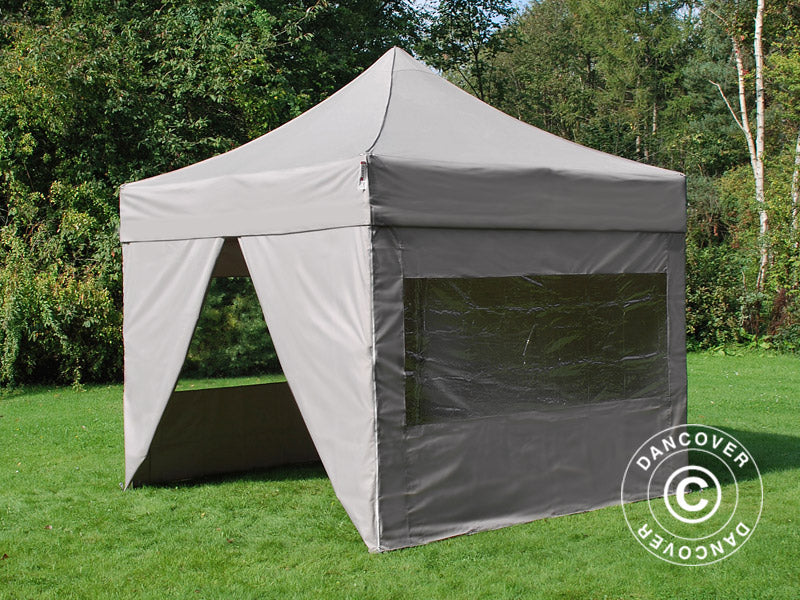 Pop up gazebo FleXtents PRO Steel 3x3 m Latte, incl. 4 sidewalls