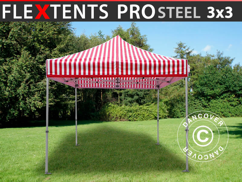 Faltzelt FleXtents PRO Steel 3x3m Gestreift