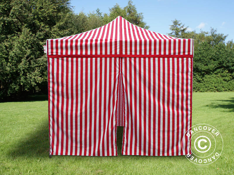 Pop up gazebo FleXtents PRO Steel 3x3 m Striped, incl. 4 sidewalls
