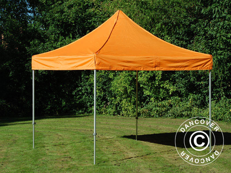Vouwtent FleXtents PRO Steel 3x3m Oranje, inkl. 4 Zijwanden