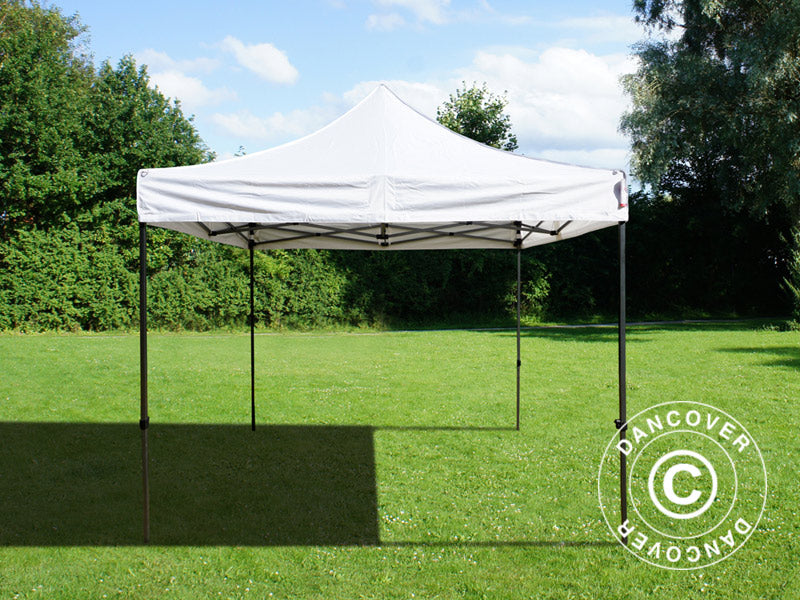 Faltzelt FleXtents Basic v.3, 4x4m Weiß, mit 4 Seitenwänden
