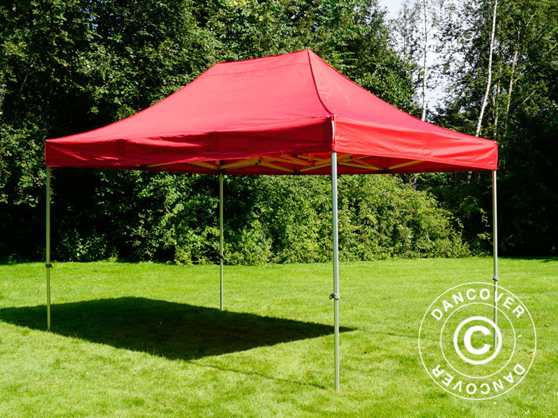 Carpa plegable FleXtents PRO Steel 3x4,5m, Rojo, Incl. 4 lados
