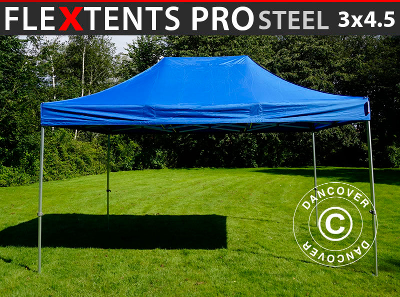 faltzelt 3x4 5m Faltzelt FleXtents PRO Steel 3x4,5m Blau