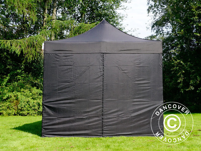 Faltzelt FleXtents PRO Steel 3x4,5m, Schwarz, mit 4 Seitenwänden