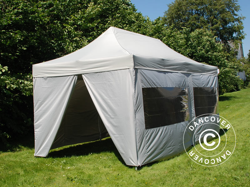 Pop up aiatelk FleXtents PRO Steel 3x6m Hõbedane, kaasas 6 külgseinad