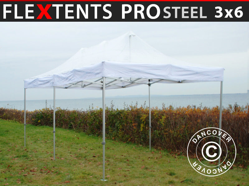 Faltzelt FleXtents PRO Steel 3x6m Transparent