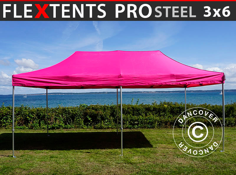 Faltzelt FleXtents PRO Steel 3x6m Rosa – Bei Dancover kaufen