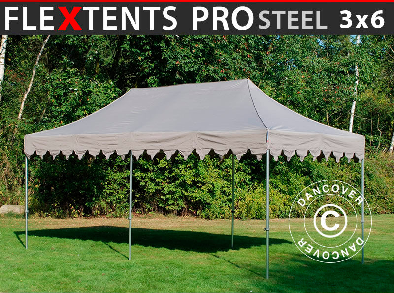 Saliekamā nojume FleXtents PRO Steel "Morocco" 3x6m Latte