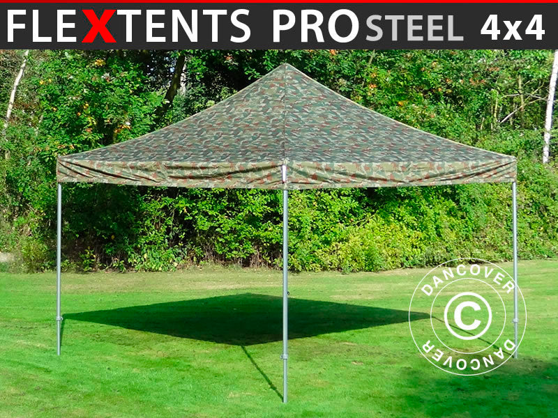 Pop up aiatelk FleXtents PRO Steel 4x4m Kamuflaaž/Sõjavägi JÄREL VAID 3 TK.
