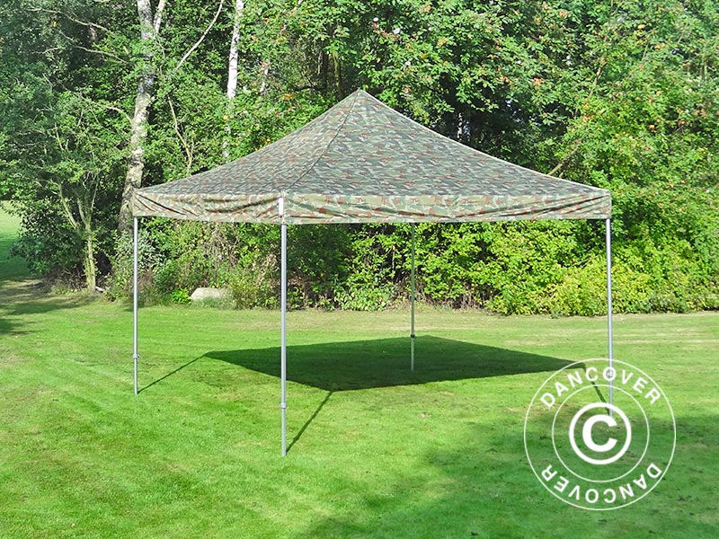 Carpa plegable FleXtents PRO Steel 4x4m Camuflaje, Incl. 4 lados