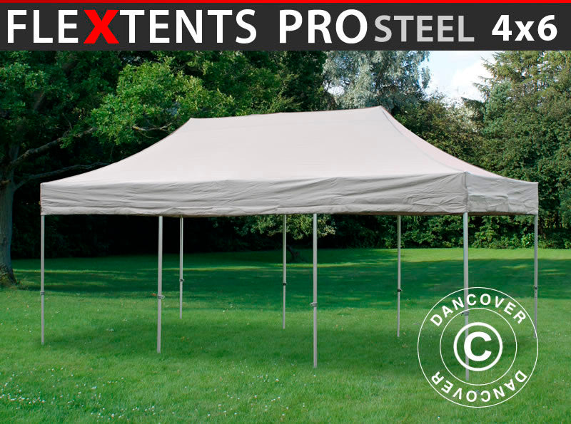 Faltzelt FleXtents PRO Steel 4x6m Latte