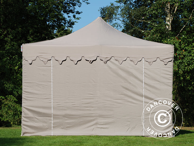 Pop up gazebo FleXtents PRO Steel "Morocco" 4x6 m Latte, incl. 8 sidewalls