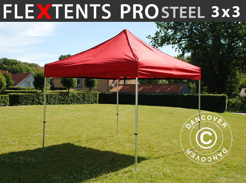 Faltzelt FleXtents PRO 3x3m Rot – Große Auswahl bei Dancover