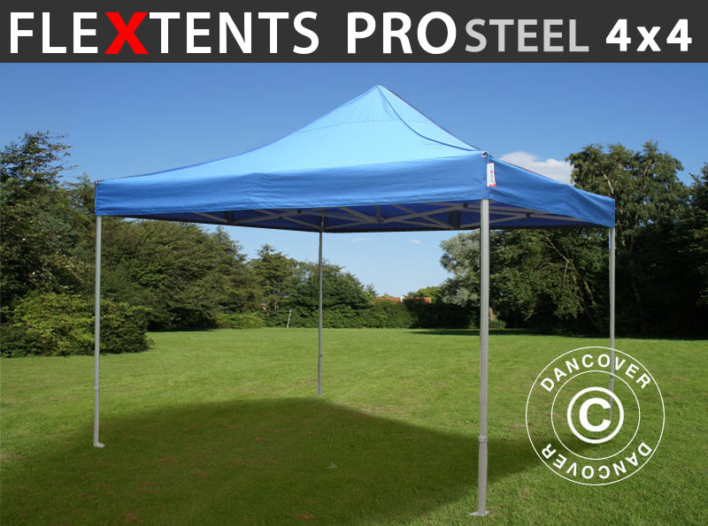 Vouwtent FleXtents PRO Steel 4x4m Blauw