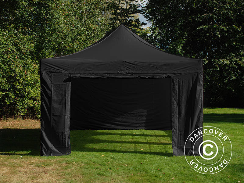 Pop up aiatelk FleXtents Steel 3x4,5m, Must, kaasas 4 külgseinad