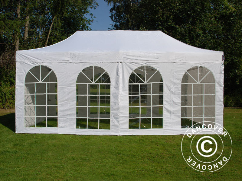 Tente Pliante FleXtents Steel 3x6m Blanc, avec 4 cotés