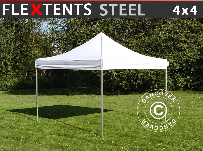Saliekamā nojume FleXtents Steel 4x4m Balts