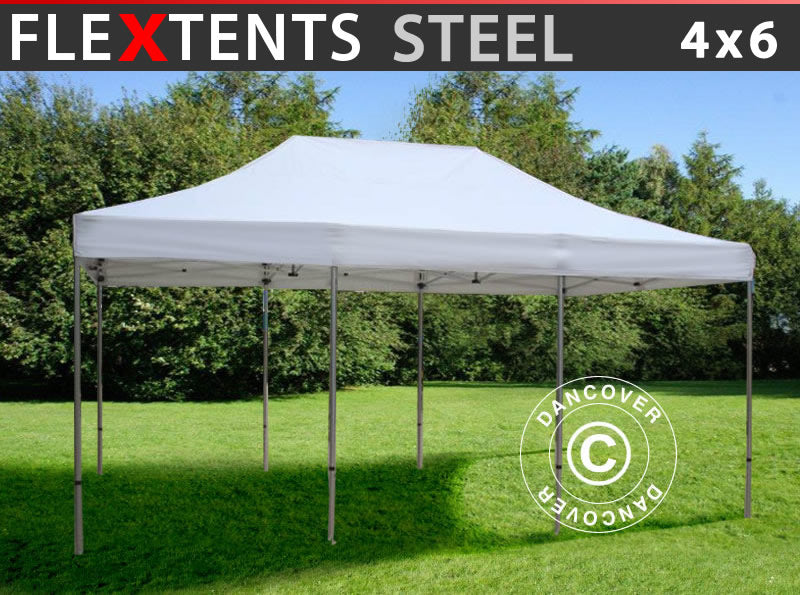 Saliekamā nojume FleXtents Steel 4x6m Balts