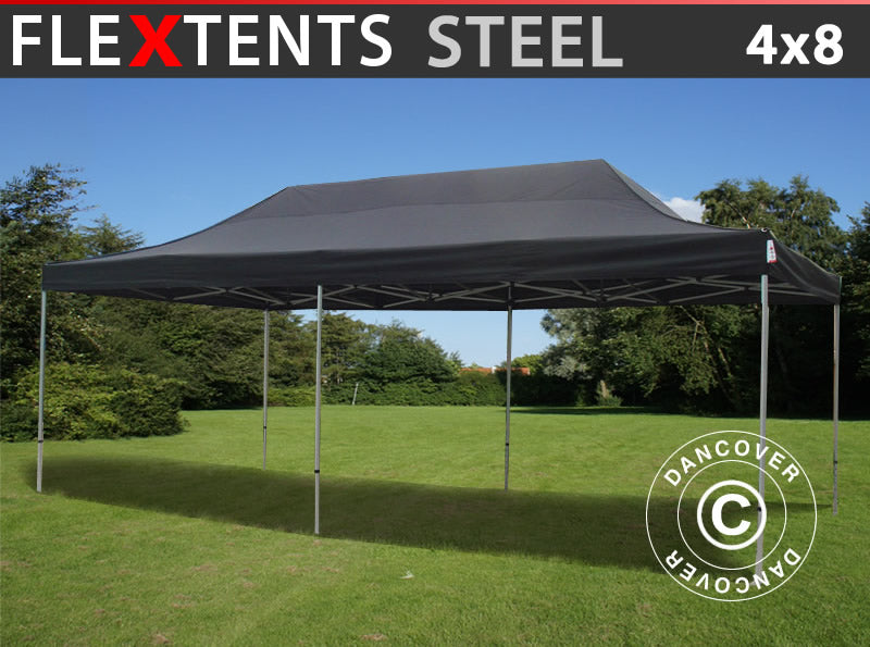Gazebo pieghevole FleXtents Steel 4x8m Nero