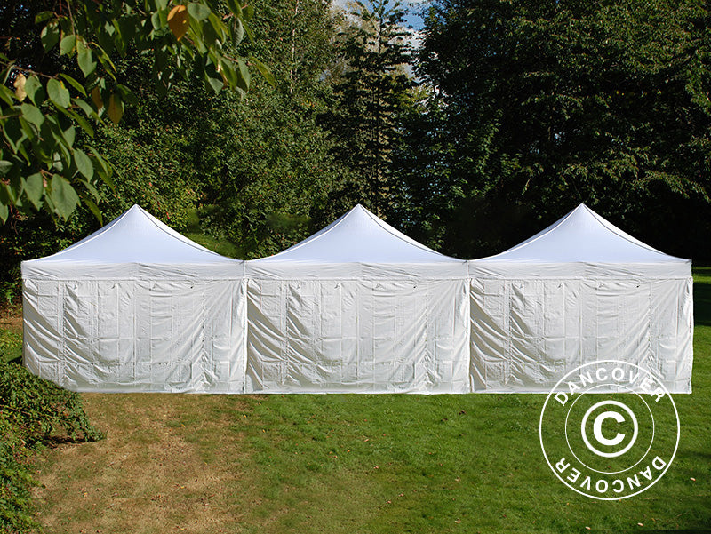 Faltzelt FleXtents® Steel 12x6m Weiß, inkl. 8 Seitenwände
