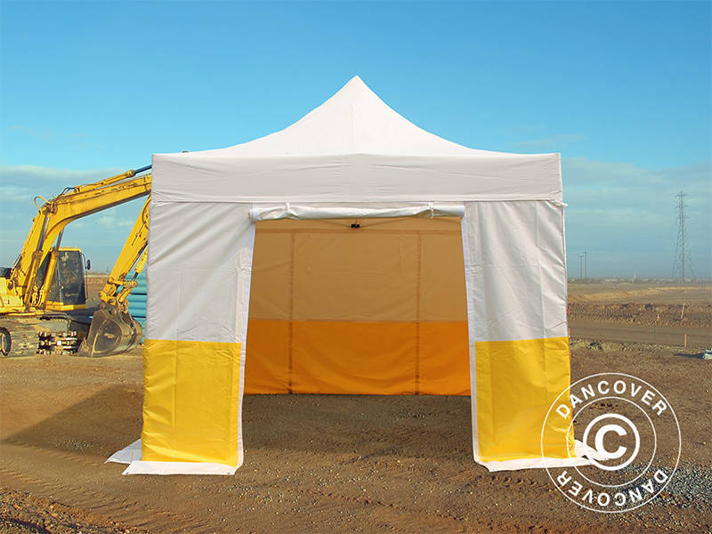 Gazebo pieghevole FleXtents® PRO 3x3m, PVC, Tenda da lavoro, Ritardante di fiamma, incluse 4 pareti laterali