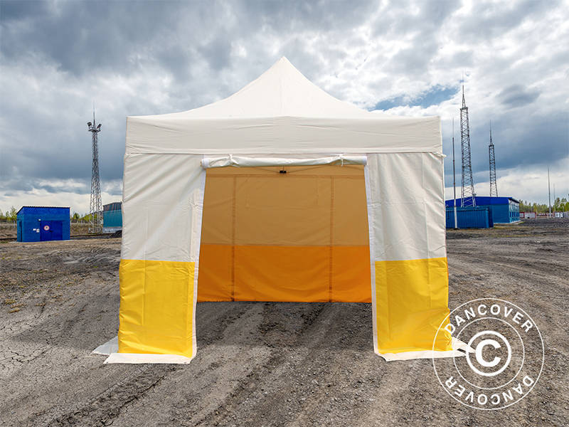 Pop up gazebo FleXtents® PRO 3x3 m, PVC, Work tent, Flame retardant, incl. 4 sidewalls
