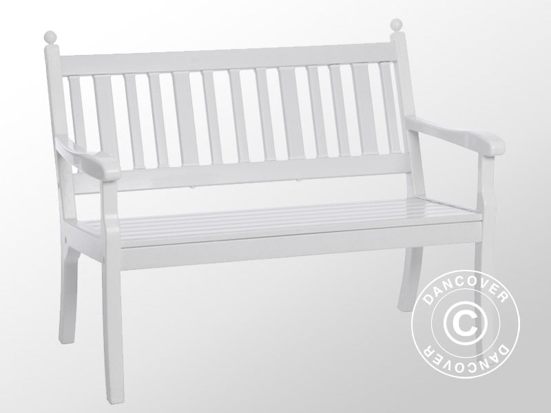 Banc de jardin Hohenzollern, 2 assises, 115cm, Blanc