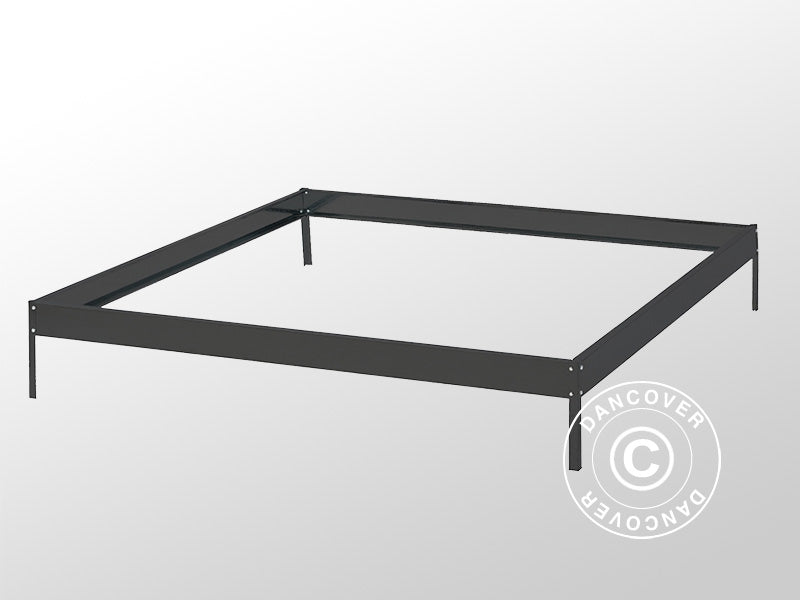 Gewächshaus Polycarbonat 4,75m², 1,9x2,5x2,05m mit Basis, Schwarz