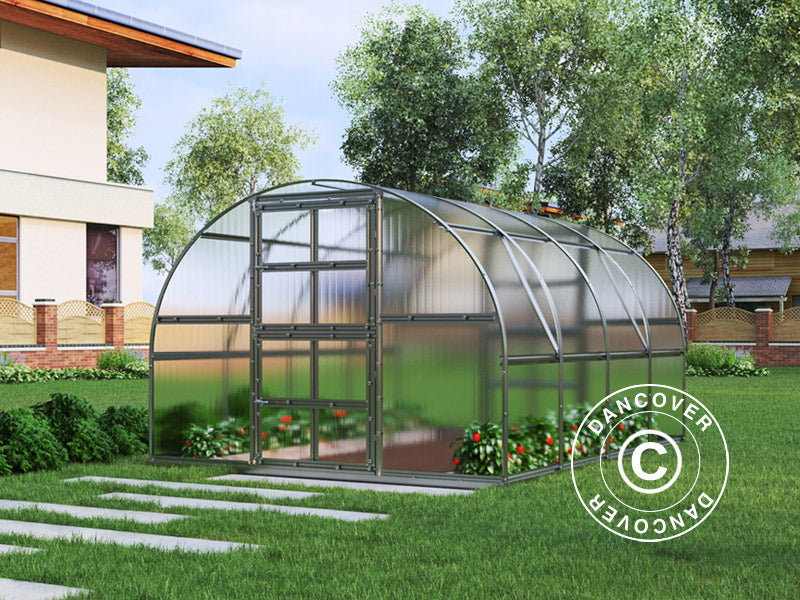 Greenhouse polycarbonate TITAN Arch 320, 12 m², 3x4 m, Silver