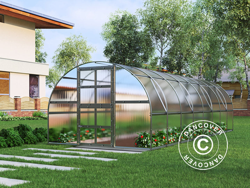 Broeikas polycarbonaat TITAN Arch 320, 24m², 3x8m, Zilver
