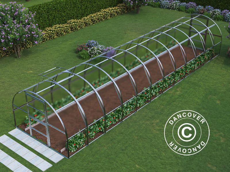 Greenhouse polycarbonate TITAN Arch 280, 36 m², 3x12 m, Silver
