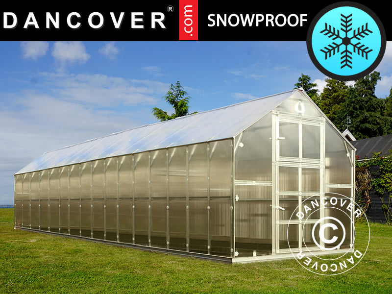 Broeikas polycarbonaat TITAN Classic 480, 19,1m², 2,35x8,12m, Zilver