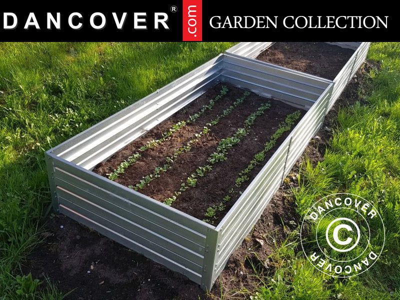 Raised Garden Bed, 0.75x1.5x0.3 m, Silver