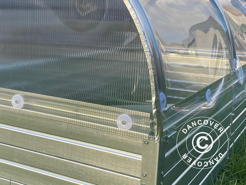 Raised Garden Bed w/Arched PVC Cover, 0.75x1.5x0.75 m, Silver