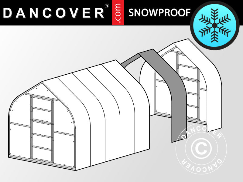 Extension for greenhouse polycarbonate TITAN Dome 320, 5 m², 2.5x2 m, Silver