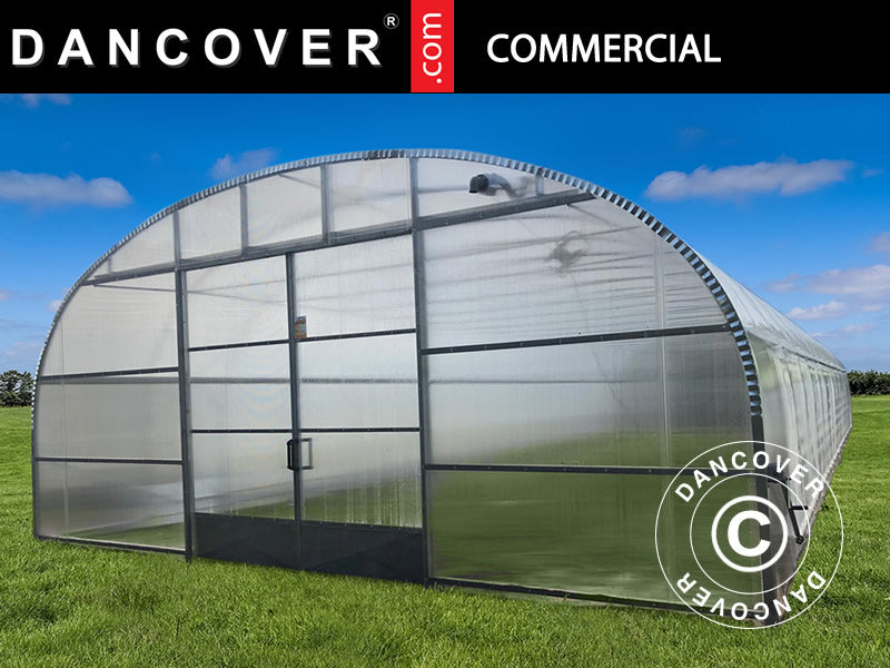 Commercial greenhouse tunnel, 8.6x16x3.95 m, Transparent
