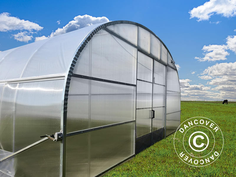 Commercial greenhouse tunnel, 8.6x16x3.95 m, Transparent