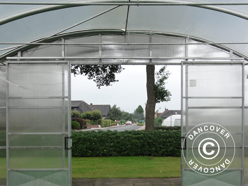 Commercial greenhouse tunnel, 9.7x16x3.95 m, Transparent