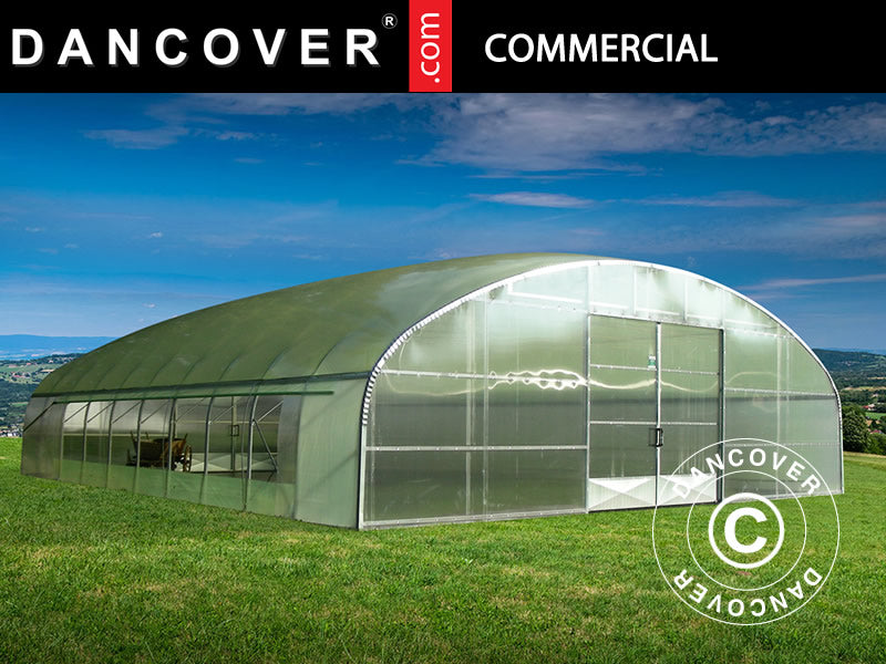 Commercial greenhouse tunnel, 12x16x4.71 m, Transparent