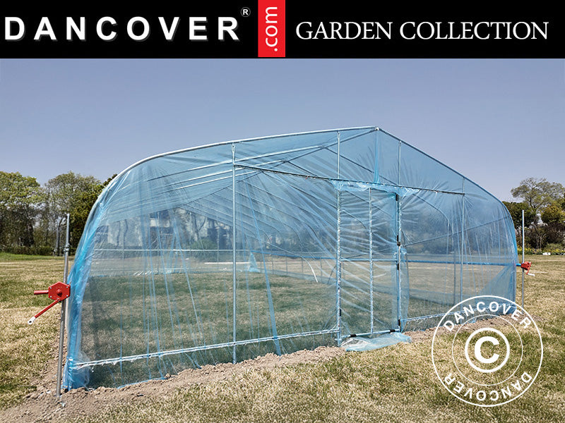 Polytunnel Greenhouse, 7.5x10x3 m, 100-micron PO Film, Transparent