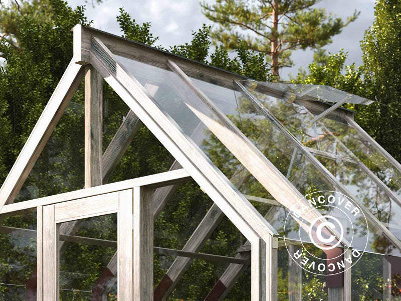 Gewächshaus/Gartenpavillon aus Holz, 2,4x2,44x2,83m, 5,4m², Grau