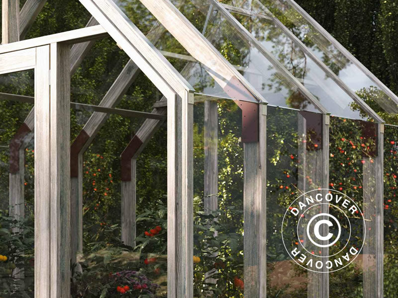 Gewächshaus/Gartenpavillon aus Holz, 2,4x2,44x2,83m, 5,4m², Grau