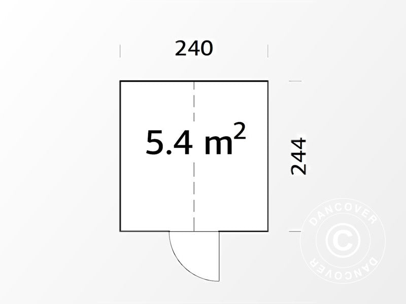 Gewächshaus/Gartenpavillon aus Holz, 2,4x2,44x2,83m, 5,4m², Grau