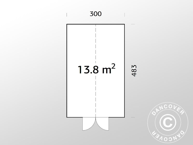 Gewächshaus/Gartenpavillon aus Holz, 3x4,83x2,88m, 13,8m², Grau