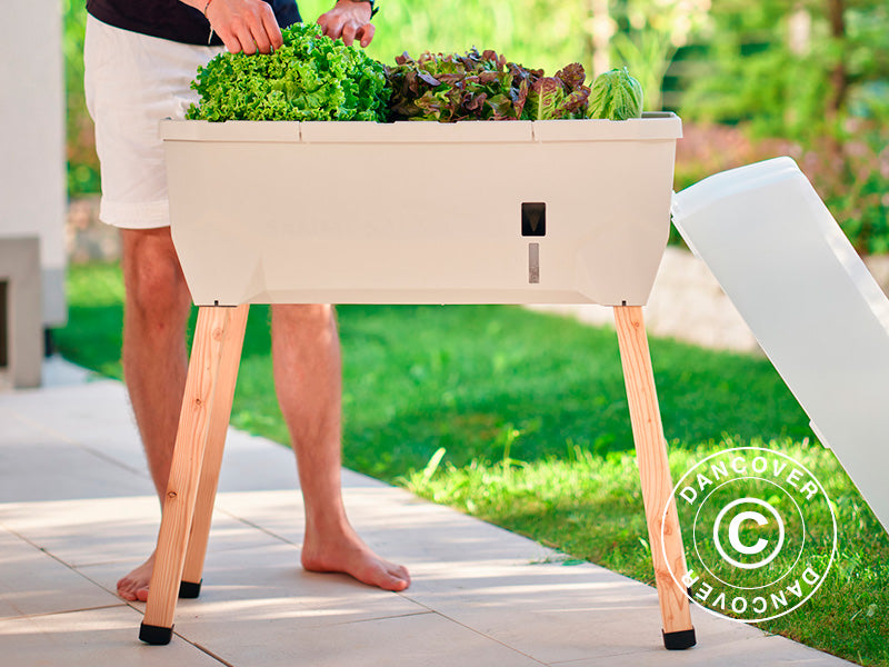 Hochbeet, SAMMY SALAD, mit Abdeckung und Wassertank, Hellgrau