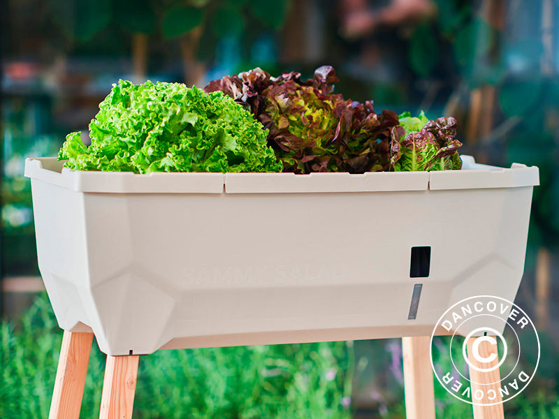 Hochbeet, SAMMY SALAD, mit Abdeckung und Wassertank, Hellgrau