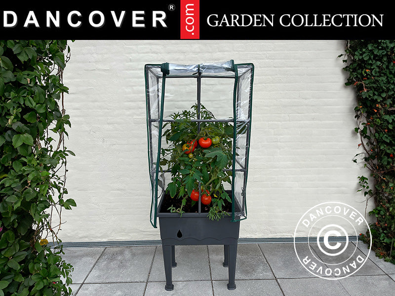 Pflanzkasten, Hochbeet mit Spalier, 0,6x0,4x1,5m, Grau