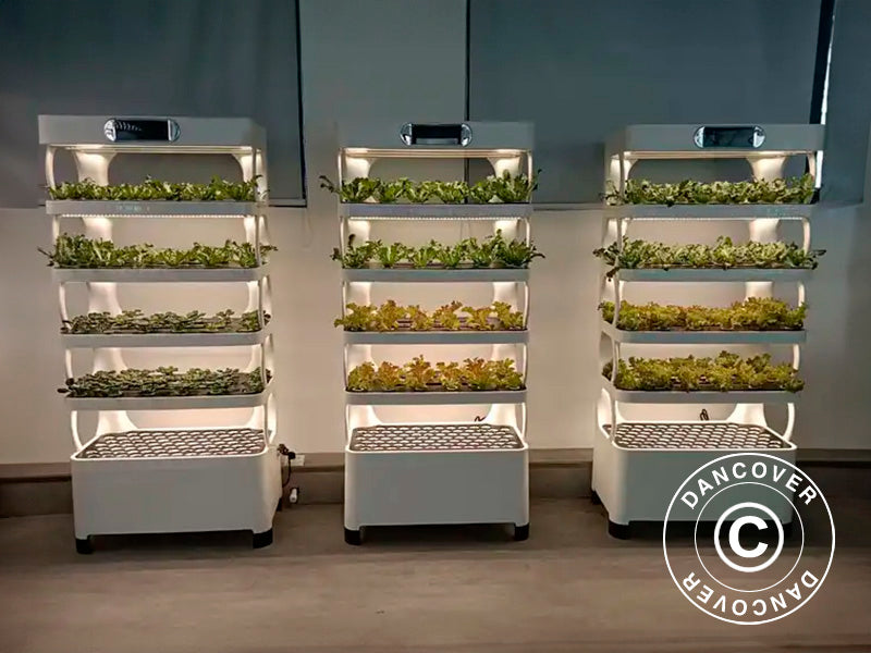 Hidroponinio auginimo talpykla su šviesos diodais, 0,77x0,4x1,7m, Balta