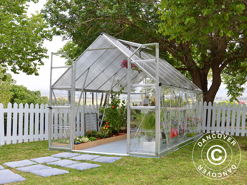 Serra Policarbonato Balance 8,9m², Palram/Canopia, 2,44x3,67x2,29m Argento