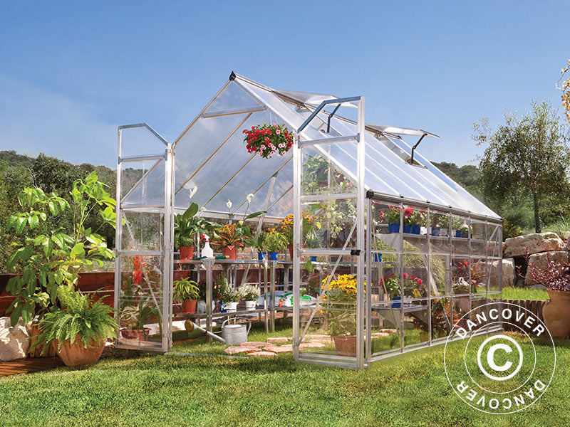 Greenhouse Polycarbonate Balance 8.9 m², Palram/Canopia, 2.44x3.67x2.29 m, Silver